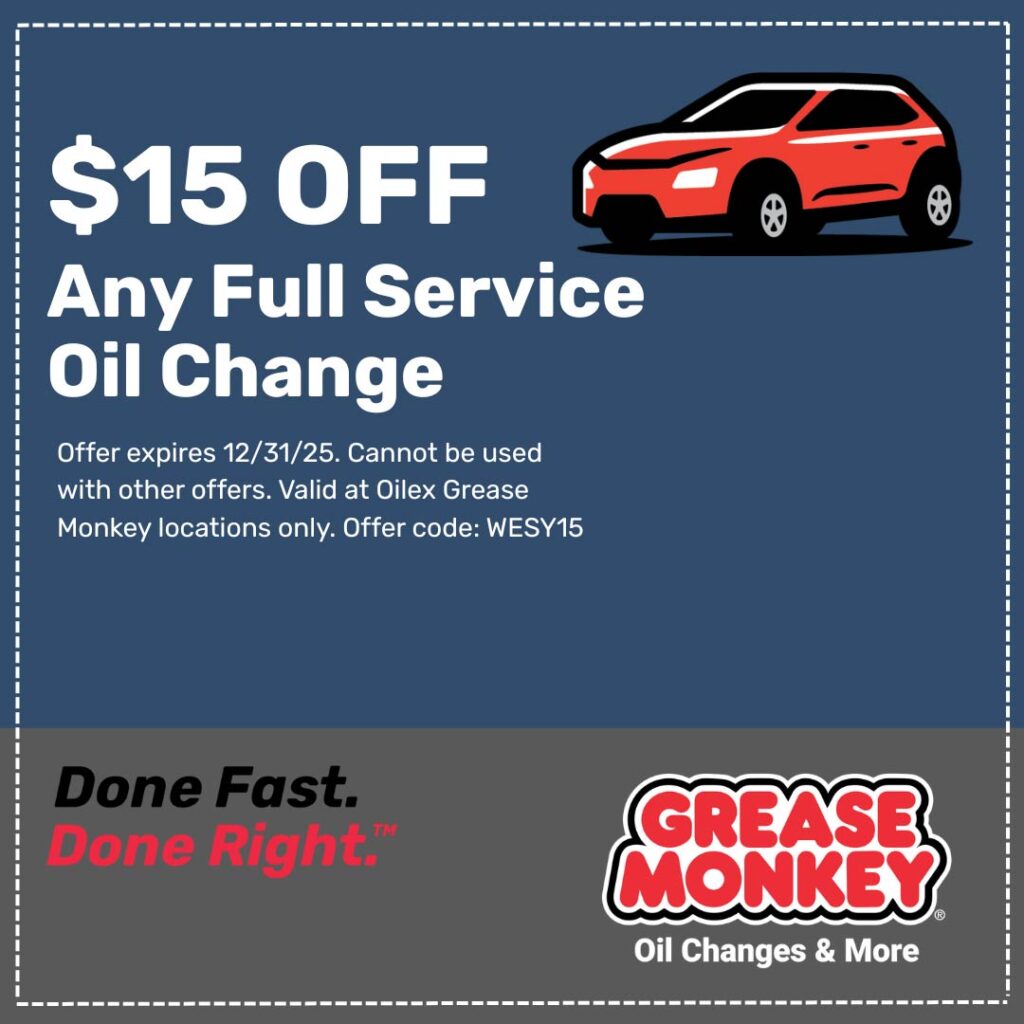 $15 Off Any Full Service Oil Change